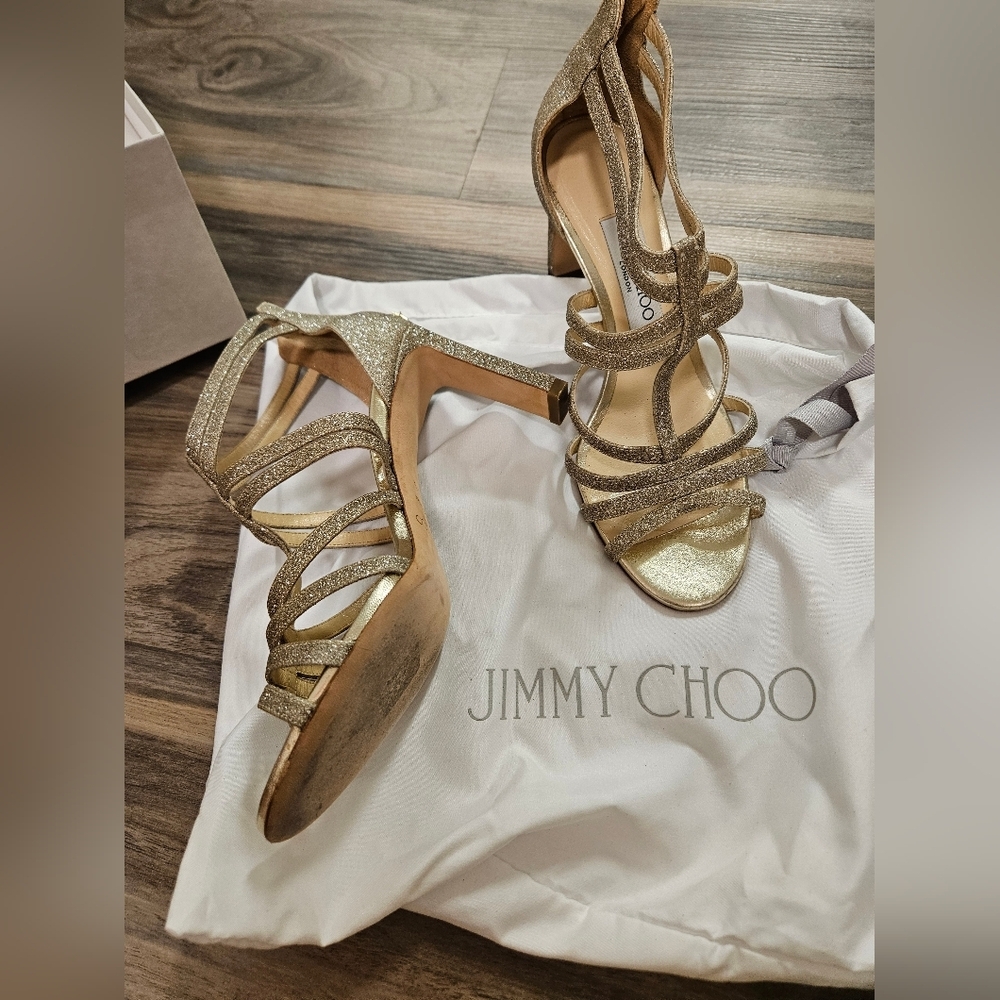 Jimmy Choo Selina 85 Dusty Glitter High Heel - Picture 3 of 13